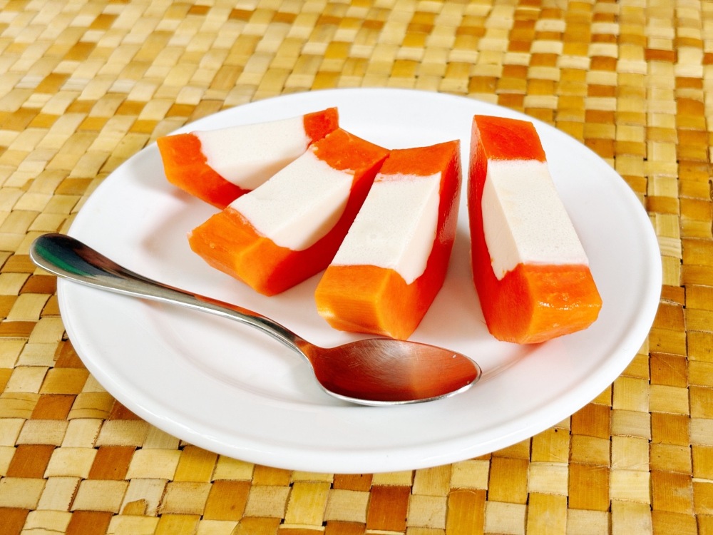 A delicious dessert: Papaya Coconut Pudding